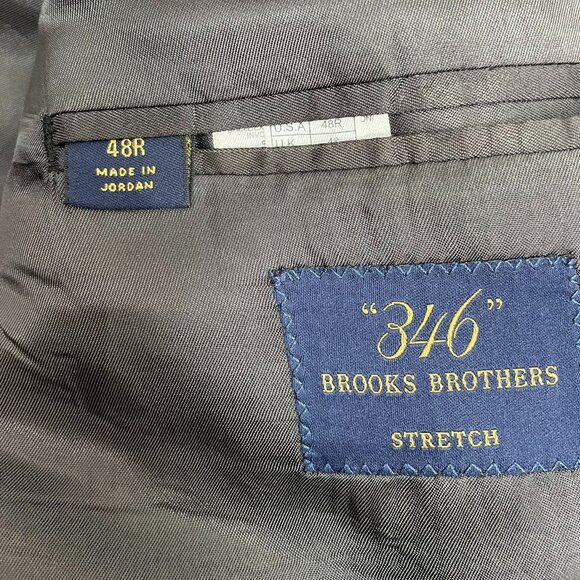 Brooks Brother's Mens Wool Blend Striped Dark Gray Blazer Size 48R - Picture 8 of 11